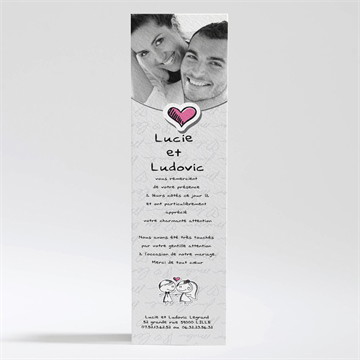 Remerciement mariage amoureux illustrés