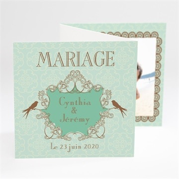 Faire-part mariage mariage baroque et fantaisie