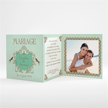 Faire-part mariage mariage baroque et fantaisie - Intérieur du faire-part