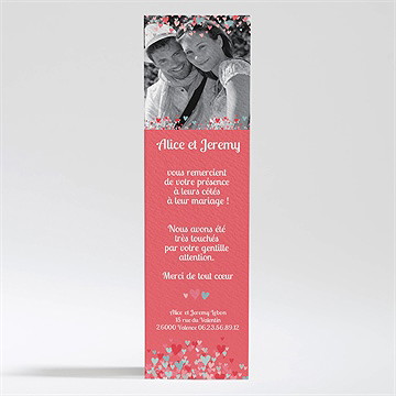 Remerciement mariage des oiseaux rose et orange