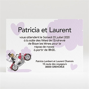Carton d'invitation mariage sur la route du bonheur