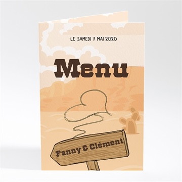Menu mariage far west humour