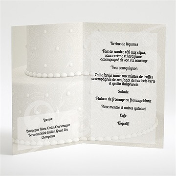 Menu mariage notre gâteau - Intérieur du menu