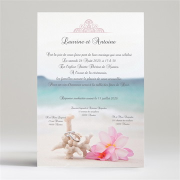 Faire-part mariage coquillages et crustacés