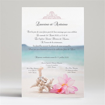 Faire-part mariage coquillages et crustacés