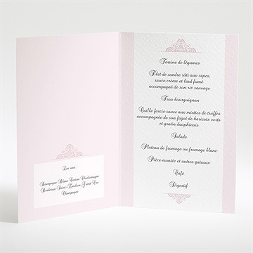 Menu mariage coquillages et crustacés - Intérieur du menu