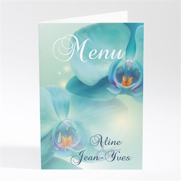 Menu mariage orchidées bleues