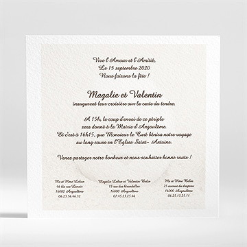 Faire-part mariage zen - Verso du faire-part