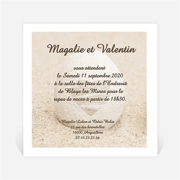 Carton d'invitation mariage zen