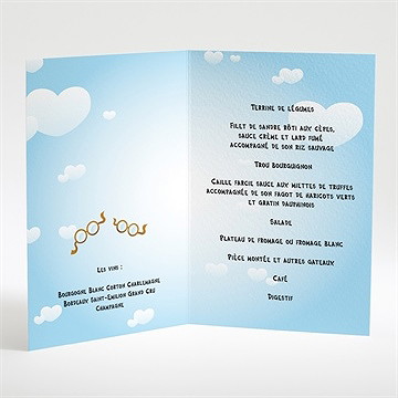 Menu mariage en parachute montage photo - Intérieur du menu