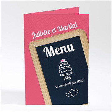 Menu mariage ardoise d'écolier et humour