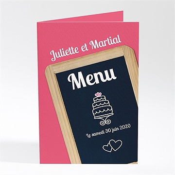 Menu mariage ardoise d'écolier et humour