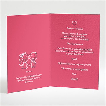 Menu mariage ardoise d'écolier et humour - Intérieur du menu