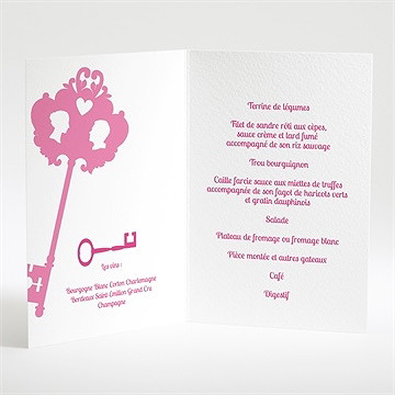Menu mariage la clé du bonheur - Intérieur du menu