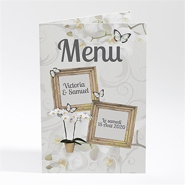 Menu mariage photos dans les cadres