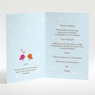 Menu mariage la célébration originale - Intérieur du menu