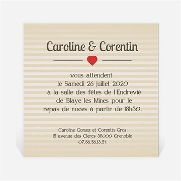 Carton d'invitation mariage voiture vintage