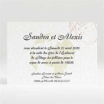 Carton d'invitation mariage passeport de l'amour