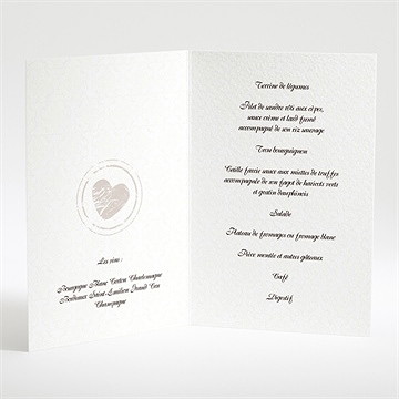 Menu mariage passeport de l'amour - Intérieur du menu