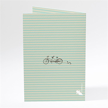 Menu mariage deux mariés à vélo - Dos du menu