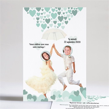 Faire-part mariage sous les coeurs de l'amour