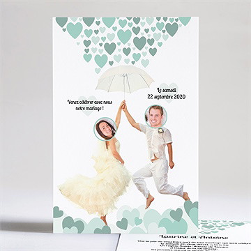 Faire-part mariage sous les coeurs de l'amour