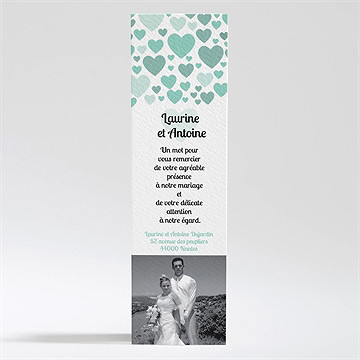 Remerciement mariage sous les coeurs de l'amour