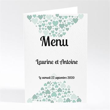 Menu mariage sous les coeurs de l'amour