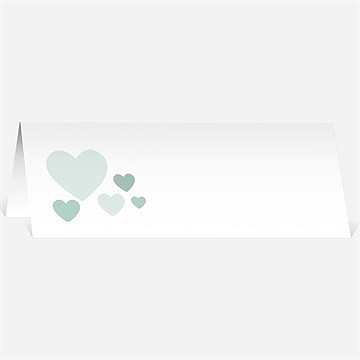 Marque-place mariage sous les coeurs de l'amour