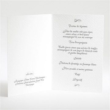 Menu mariage beau parchemin - Intérieur du menu