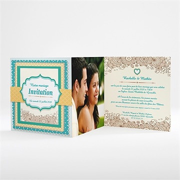 Faire-part mariage notre histoire - Intérieur du faire-part