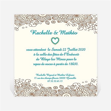 Carton d'invitation mariage notre histoire