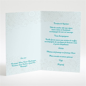 Menu mariage notre histoire - Intérieur du menu