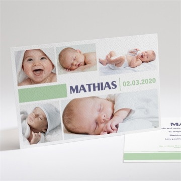 Faire-part naissance horizontal et photo