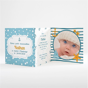 Faire-part naissance notre petit moussaillon - Intérieur du faire-part