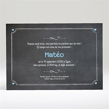 Faire-part naissance petit sorbet - Dos du faire-part