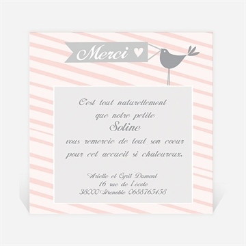 Remerciement naissance tendre et délicat