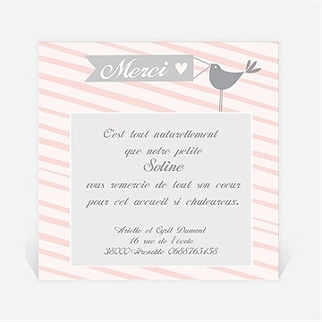 Remerciement naissance tendre et délicat