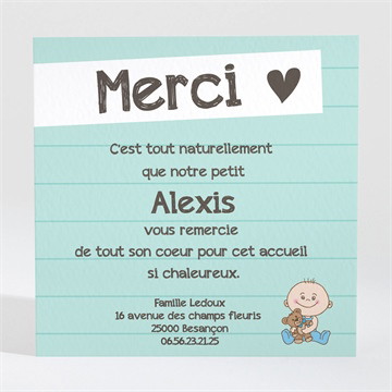 Remerciement naissance son roman photo