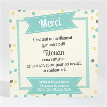 Remerciement naissance pastilles et pois