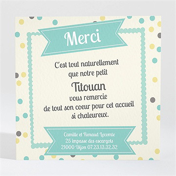 Remerciement naissance pastilles et pois