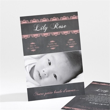 Faire-part naissance ardoise vintage et typographie