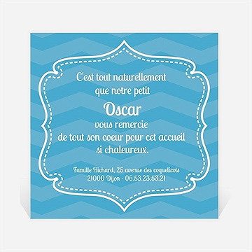 Remerciement naissance bleu et photos