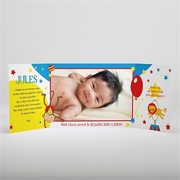 Faire-part naissance fête et ambiance - Intérieur du faire-part