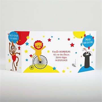 Faire-part naissance fête et ambiance - Dos du faire-part