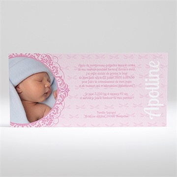 Faire-part naissance son petit médaillon - Dos du faire-part