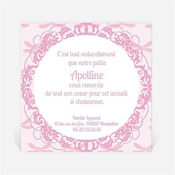 Remerciement naissance son petit médaillon