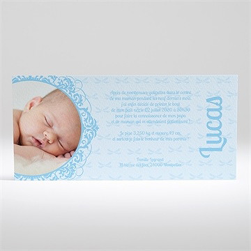 Faire-part naissance joli médaillon - Dos du faire-part