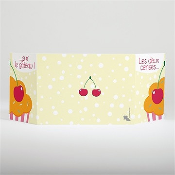 Faire-part naissance les deux cerises sur le gâteau - Dos du faire-part