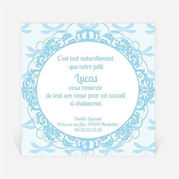 Remerciement naissance joli médaillon